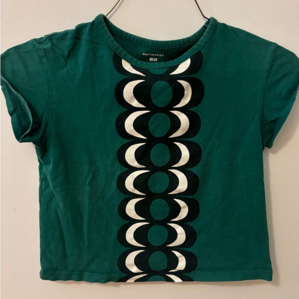 Marimekko geometric top, Girls 7-8 OR Women's Crop Top XS, Scandanavian